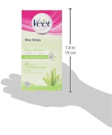 VEET Professional Wax Strips For Legs & Body Dry Skin With Aloe Vera 20 ct Gelwax Dry Skin Legs & Body Strips 1 count (Pack of 1) - Buy Online on GoSupps.com