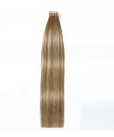 Hotlulana 14-Inch Balayage Tape-In Hair Extensions | Real Hair Light Brown & Gold Blonde (#10/10/22) - 100% Natural Invisible Skin Weft - 40g - Buy Online on GoSupps.com