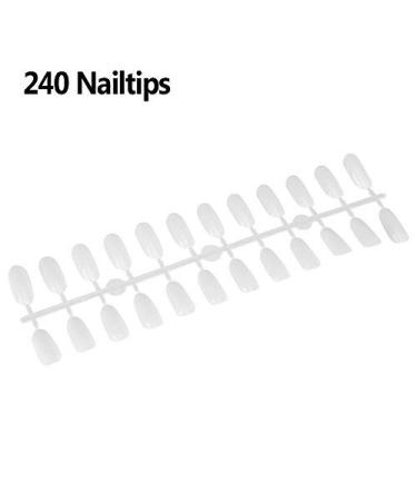 240 Oval Gel Nail Color Card - DIY Practice Nail Art Display | White Polish Tips - Buy Online on GoSupps.com