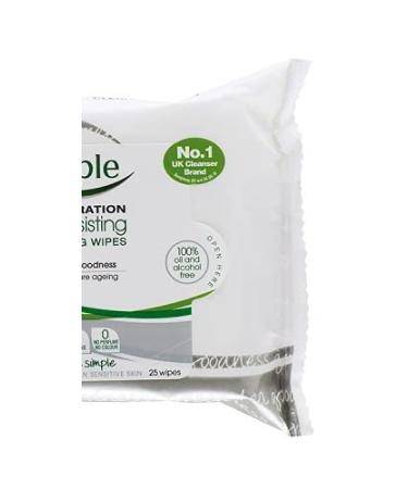 Simple Regeneration Age-Resisting Cleansing Wipes (25) - Refreshing Skincare for All Skin Types | International Shipping Available - Buy Online on GoSupps.com