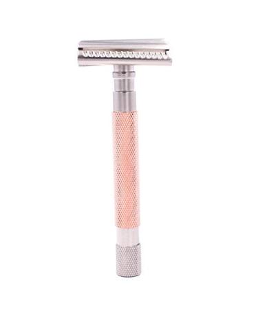 Parkers Semi Slant Safety Razor & 5 Premium Double Edge Blades - Rose Gold | International Shipping Available - Buy Online on GoSupps.com