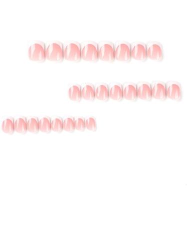 Short Square White edged French nake color fake nails Press On Nails with Nail Tips press on nails Acrylic False Nails Cute Artificial Nails for Women and Girls - Buy Online on GoSupps.com