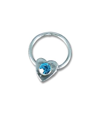 Nail Piercing Heart Silver with Turquoise Stone - 925 Sterling Silver Nail Art for Fingers & Toes - International Shipping - Buy Online on GoSupps.com