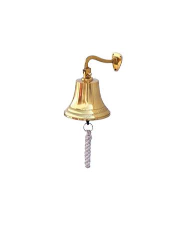 Hanging Ship's Bell Size: 6" H x 4" W x 4" D, Finish: Brass