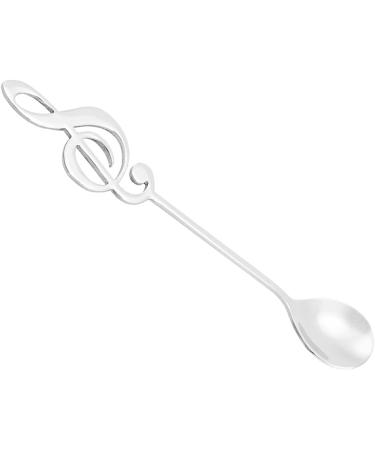 Guitar Coffee Spoons Musical Note Spoons Stainless Steel Dessert Spoon Musical Note Coffee Drinking Stirring Spoons (Silver) - Buy Online on GoSupps.com