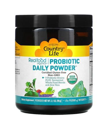 Country Life Realfood Organics Probiotic Daily Powder 3.1 oz (90 g)