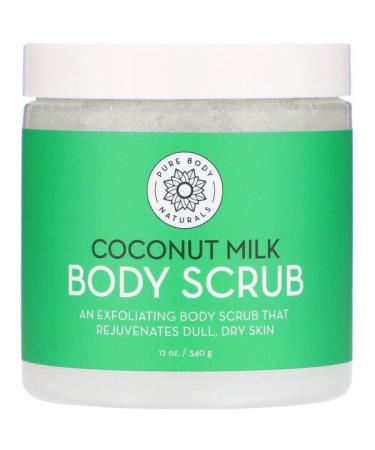 Pure Body Naturals Coconut Milk Body Scrub 12 oz (340 g)