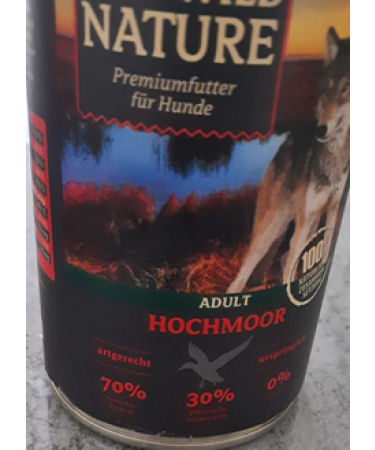 Dehner Wild Nature Dog food Hochmoor wet food grain -free / sugar -free for adult dogs duck 6 x 800 g can (4.8 kg) single adult duck 800 g (6 Pack) - Buy Online on GoSupps.com