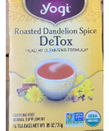 Yogi Tea Roasted Dandelion Spice Detox Caffeine Free 16 Tea Bags 0.85 oz (24 g)