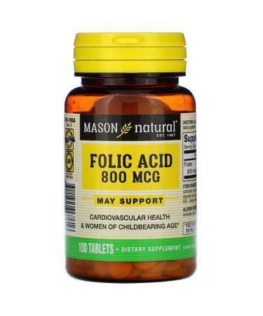 Mason Natural Folic Acid 800 mcg