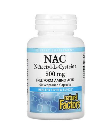 Natural Factors NAC N-Acetyl-L Cysteine 500 mg 90 Vegetarian  Capsules