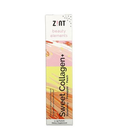 Zint Sweet Collagen Strawberry Pineapple Peach 3 Packets 5 g Each