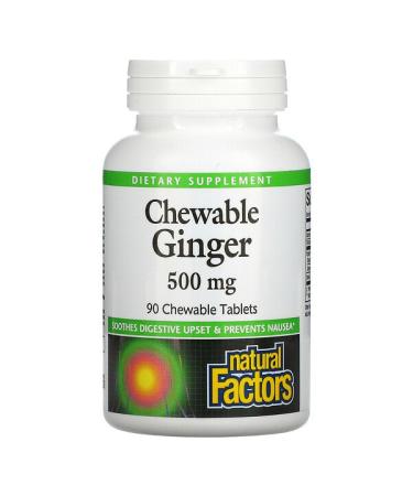 Natural Factors Chewable Ginger 500 mg 90 Chewable Tablets