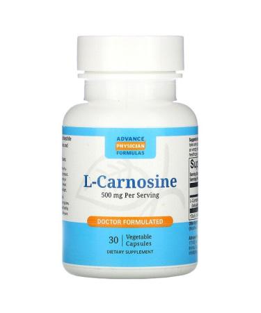 Advance Physician Formulas L-Carnosine 500 mg 30 Vegetable Capsules