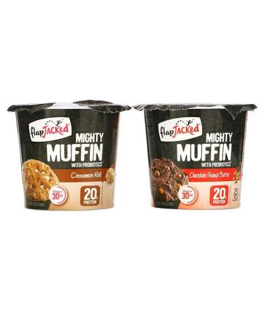 FlapJacked Mighty Muffins with Probiotics Founders Variety Pack 6 Pack 1.94 oz (55 g) Each