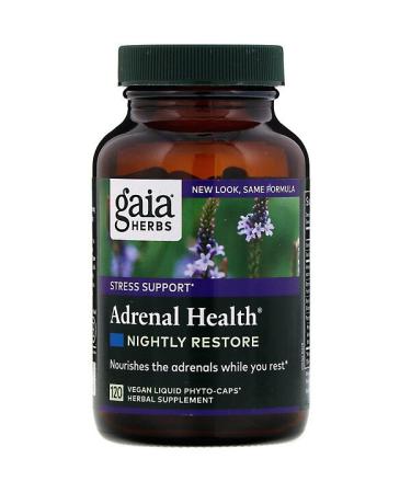 Gaia Herbs Adrenal Health Nightly Restore 120 Vegan Liquid Phyto-Caps