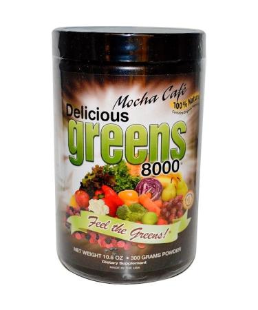 Greens World Delicious Greens 8000 Mocha Cafe Powder 10.6 oz (300 g)