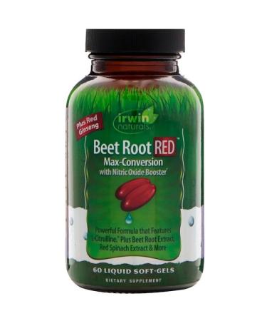 Irwin Naturals Beet Root RED Max-Conversion with Nitric Oxide Booster 60 Liquid Soft-Gels