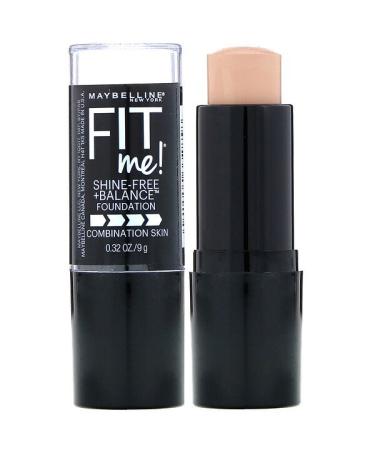 Maybelline Fit Me Shine-Free + Balance Stick Foundation 120 Classic Ivory 0.32 oz (9 g)