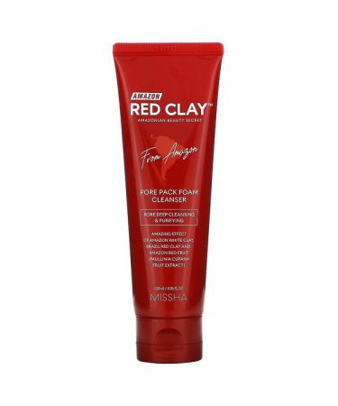 Missha Amazon Red Clay Pore Pack Foam Cleanser 4.05 fl oz (120 ml)