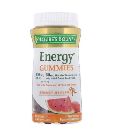 Nature's Bounty Energy Gummies Watermelon Flavored 60 Gummies