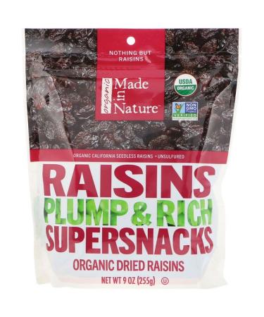 Made in Nature Organic Dried Raisins Plump & Rich Supersnacks 9 oz (255 g)