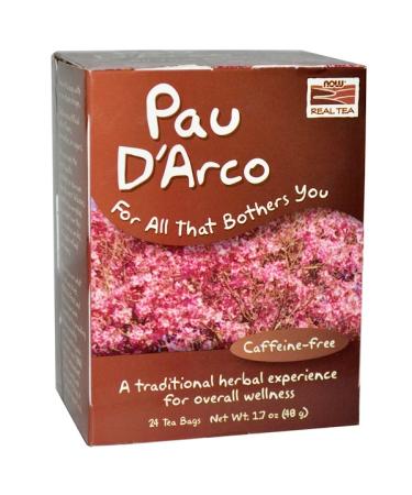 Now Foods Real Tea Pau D'Arco Caffeine-Free 24 Tea Bags 1.7 oz (48 g)