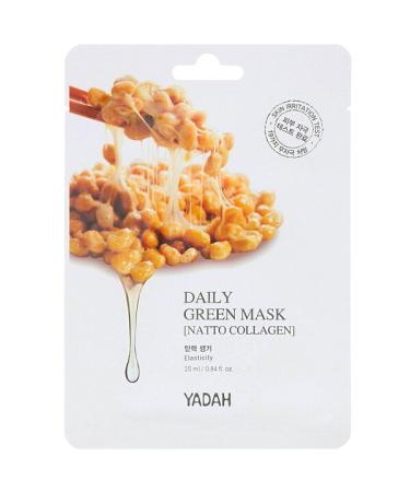 Yadah Daily Green Beauty Mask Natto Collagen 1 Sheet 0.84 fl oz (25 ml)