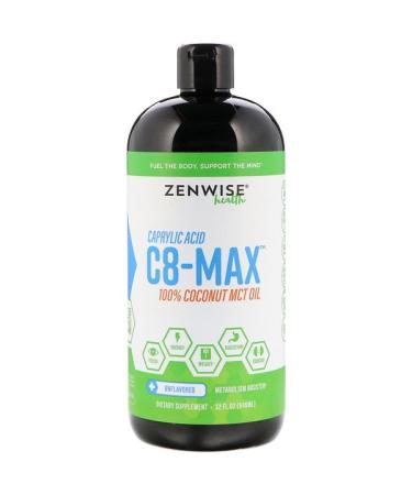 Zenwise Health C8-MAX Caprylic Acid MCT Oil Metabolism Booster Unflavored 32 fl oz (946 ml)