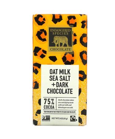 Endangered Species Chocolate Oat Milk Sea Salt + Dark Chocolate 75% Cocoa 3 oz (85 g)