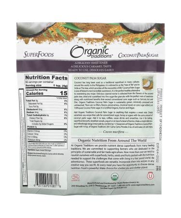 Organic Traditions Coconut Palm Sugar 8 oz - Natural Sweetener, Healthy Alternative - Buy Online on GoSupps.com
