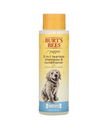 Burt's Bees 2-in-1 Tearless Shampoo & Conditioner for Puppies with Buttermilk & Linseed 16 fl oz (473 ml)