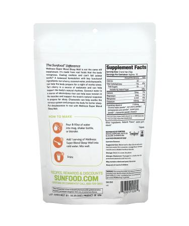 Sunfood Organic Sleep Well Super Blend 8 oz - Natural Wellness for Restful Sleep - Buy Online on GoSupps.com