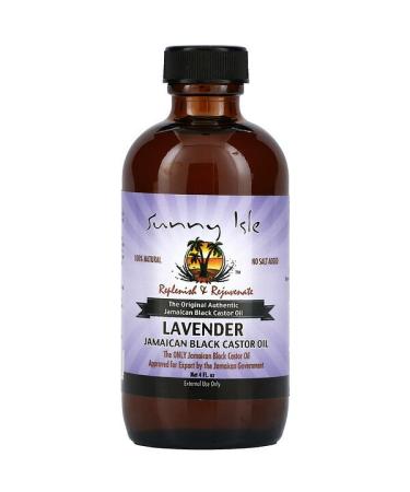 Sunny Isle 100% Natural Jamaican Black Castor Oil Lavender  4 fl oz