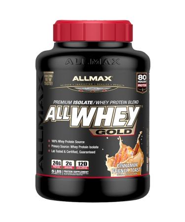 ALLMAX Nutrition AllWhey Gold 100% Whey Protein + Premium Whey Protein Isolate Cinnamon French Toast 5 lbs. (2.27 kg)