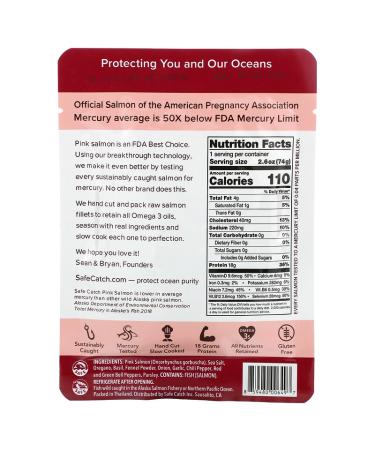Safe Catch Wild Pacific Pink Salmon with Italian Herb - 2.6 oz (74 g) | Premium Salmon Canned Fish - Buy Online on GoSupps.com