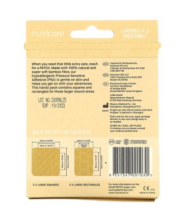 Patch Large Bamboo Bandages - 10 Mix Pack | Eco-Friendly & Durable - Buy Online on GoSupps.com