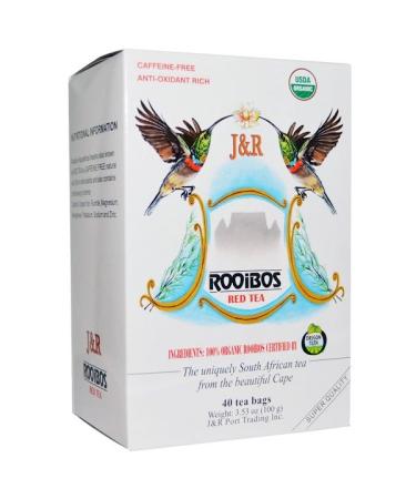J&R Port Trading Co. Pure Rooibos Red Tea Caffeine Free 40 Tea Bags 3.53 oz (100 g)