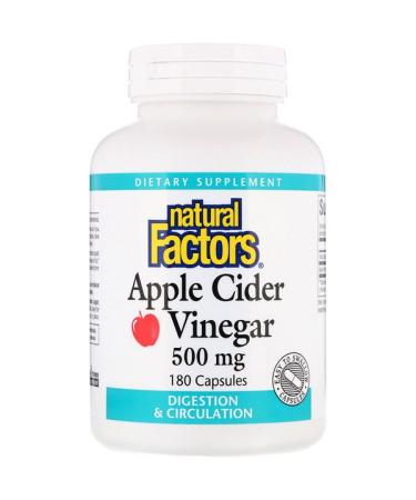 Natural Factors Apple Cider Vinegar 500 mg 180 Capsules