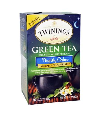 Twinings Green Tea Nightly Calm Naturally Decaffeinated 20 Tea Bags 1.41 oz (40 g)