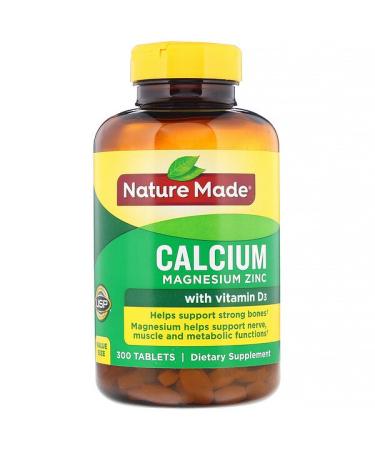 Nature Made Calcium Magnesium Zinc with Vitamin D3 300 Tablets