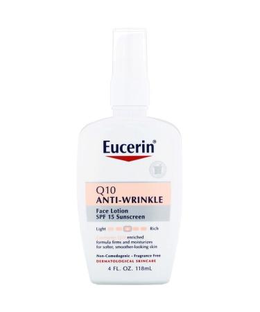 Eucerin Q10 Anti-Wrinkle Sensitive Skin Lotion SPF 15 Sunscreen 4 fl oz (118 ml)