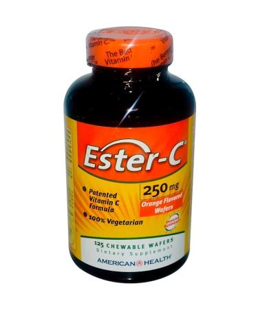 American Health Ester-C Orange Flavor 250 mg 125 Chewable Wafers