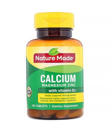 Nature Made Calcium Magnesium  Zinc with Vitamin D3 100 Tablets