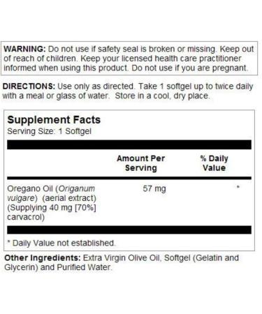 Solaray Oregano Oil 70% Carvacrol - 60 Softgels for Immune Support - Buy Online on GoSupps.com