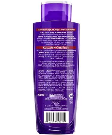 Elseve L'or al Paris Anti-Orange Purple Shampoo 200 ml - Buy Online on GoSupps.com
