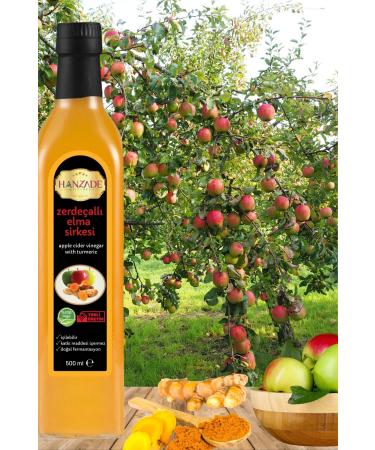 Hanzade Herbal Turmeric Apple Cider Vinegar 500 ml Natural Fermented Apple Cider Vinegar With Turmeric (ZE-643110) - Buy Online on GoSupps.com