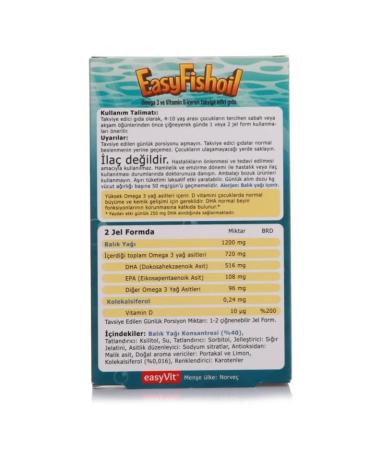 Easy Fishoil Vitamin D and Omega 3 for Kids 30 Gel Tablets - Buy Online on GoSupps.com
