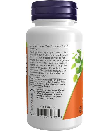 Now Maca 500 Mg 100 Veg Capsules - Buy Online on GoSupps.com