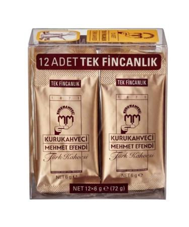 Mehmet Efendi Single Cup Turkish Coffee 12 X 6 gr Foil Packaging (3 PCS) - Buy Online on GoSupps.com